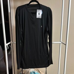 Black Long Sleeve Swim Coverup